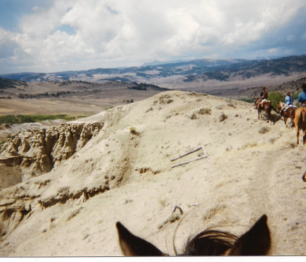 view of Wind River Valley from horseback