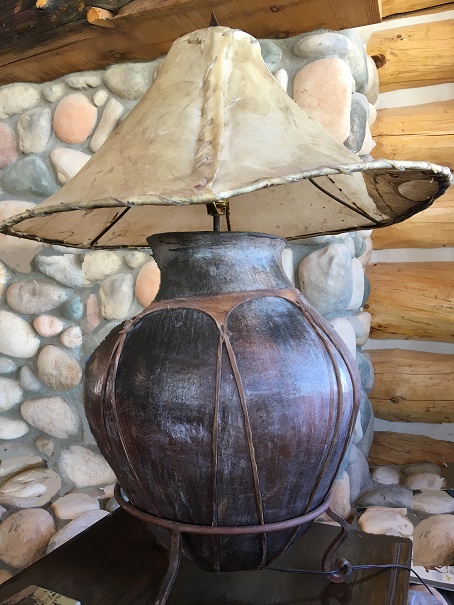 lamp with rawhide shade